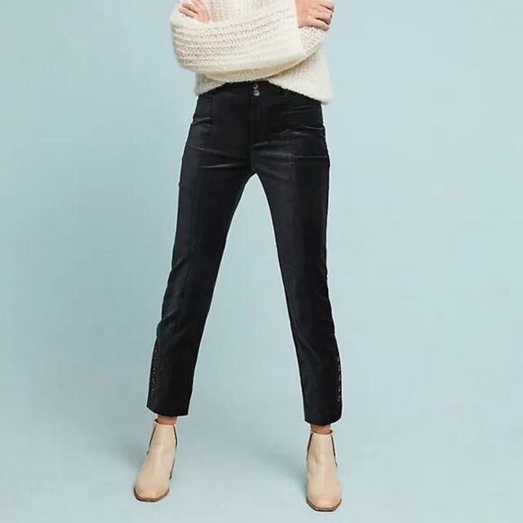 NWT ANTHROPOLOGIE Essential Slim Tailored Velvet Trouser$118 Size 4 - Picture 1 of 16
